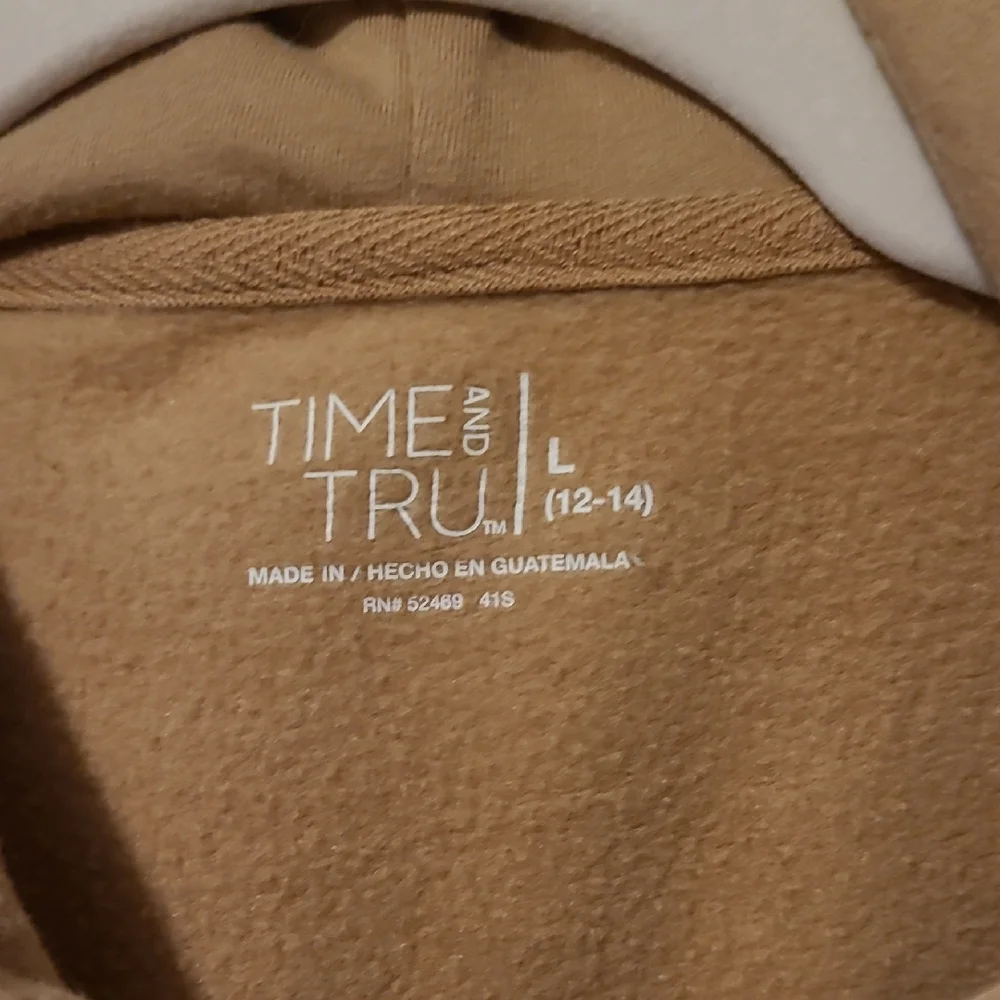 Time and Tru Beige Zip-Up Hoodie New Without Tags - Picture 2 of 2